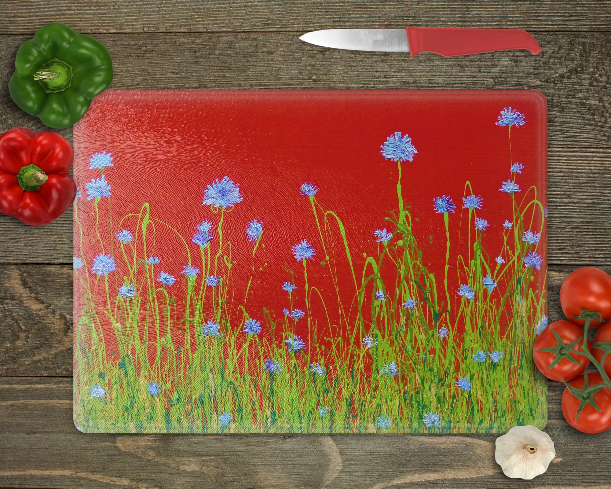 Cornflowers (on Red) Board