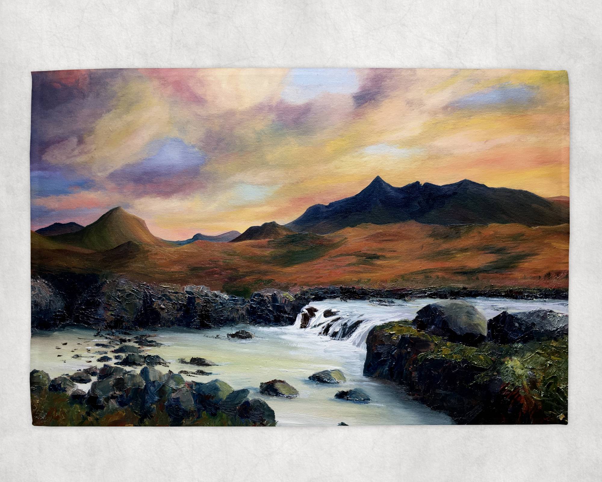 Cuillin Sunset Tea Towel