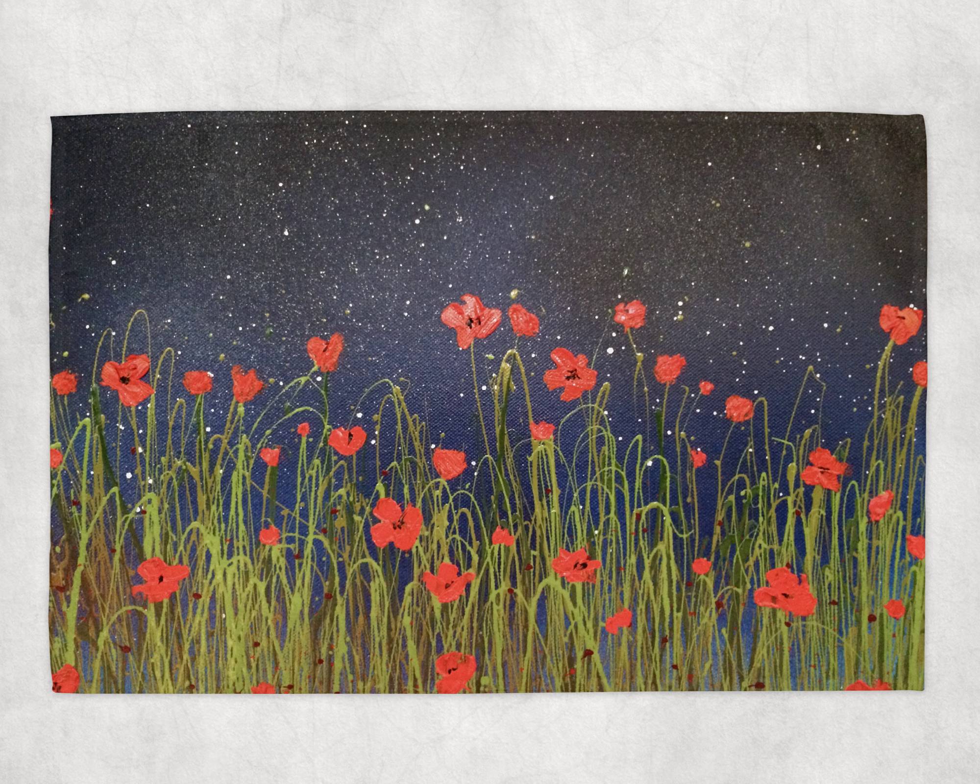 Poppies (night) Tea Towel
